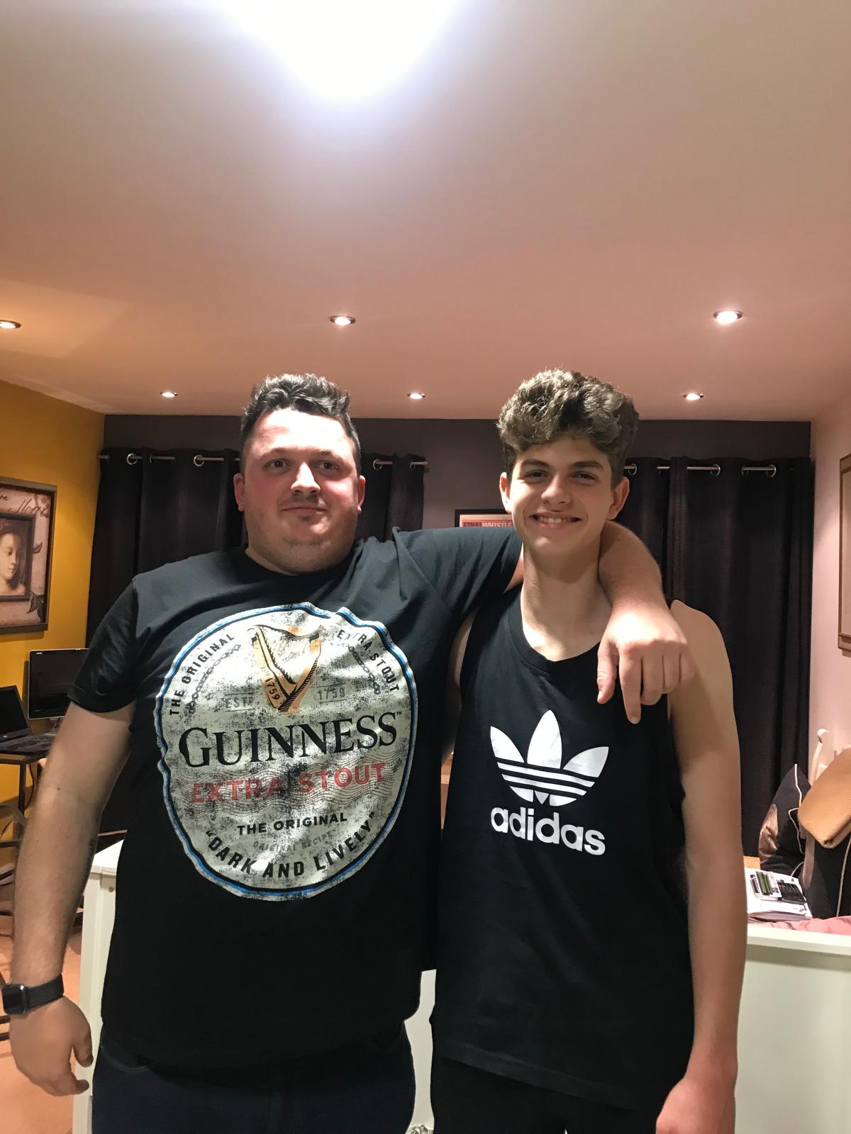 Tobias and Chris in Gym Gear